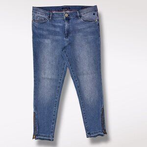 Tommy Hilfiger Greenwich Ankle Zip Jeans Stretch Denim Blue Size 12